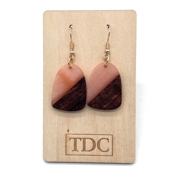 Handcrafted Timber & Resin Rectangle Drop Earring
