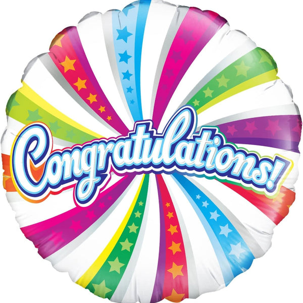 Colorful balloon with 'Congratulations!' text on a white background
