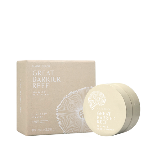 Great Barrier Reef body mousse packaging on a white background
