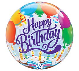 Colourful balloon with 'Happy Birthday' text and balloons design