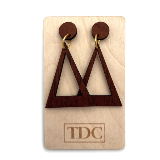 Handcrafted Timber Triangle Drop Earring - Various Timbers